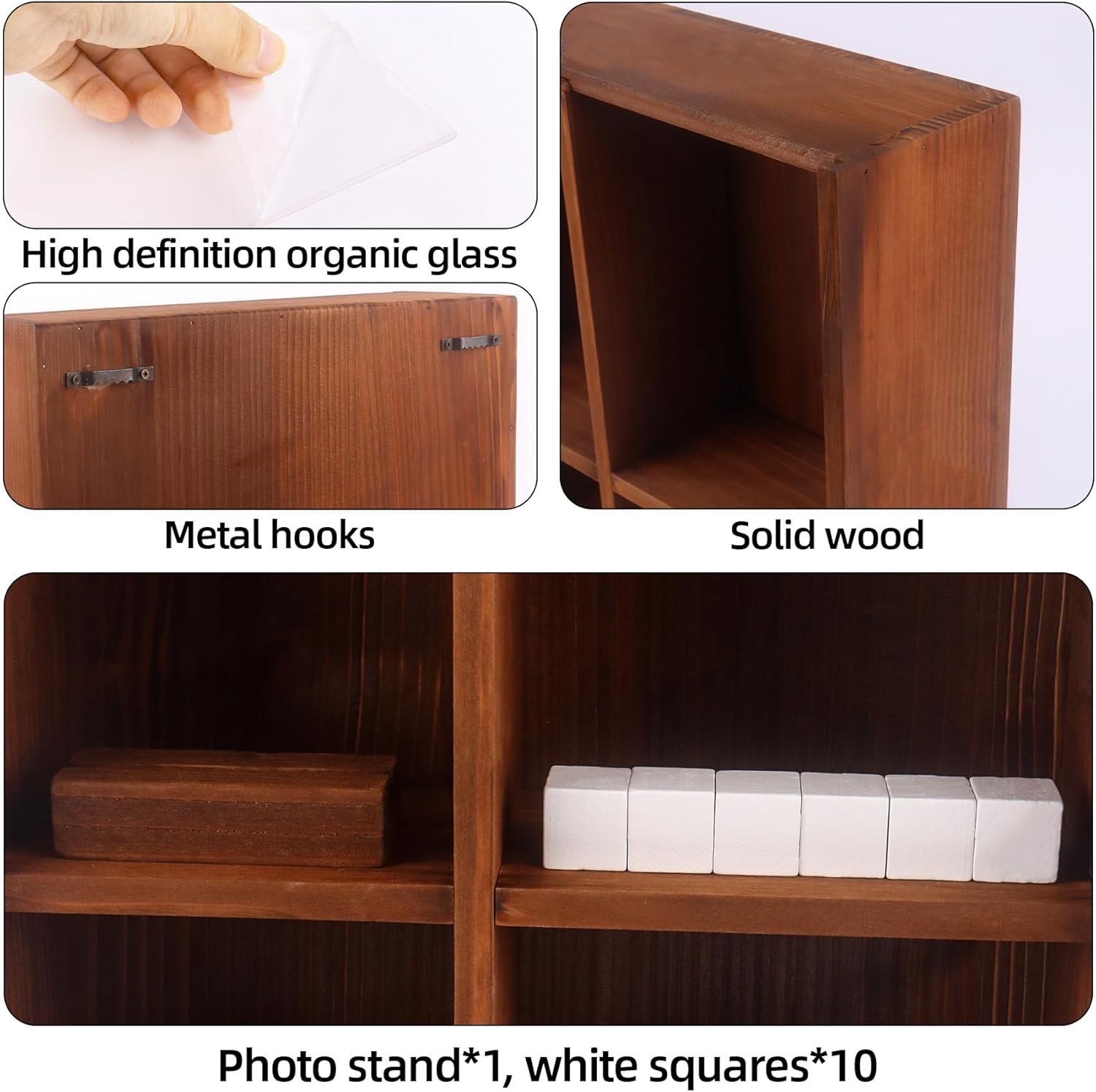 Dog Memorial Shadow Box with Pen,11x4x14 Inch Pet Ashes Keepsake Wall-Mountable Display Case for Dog /Cat Loss Sympathy Gifts - Wooden