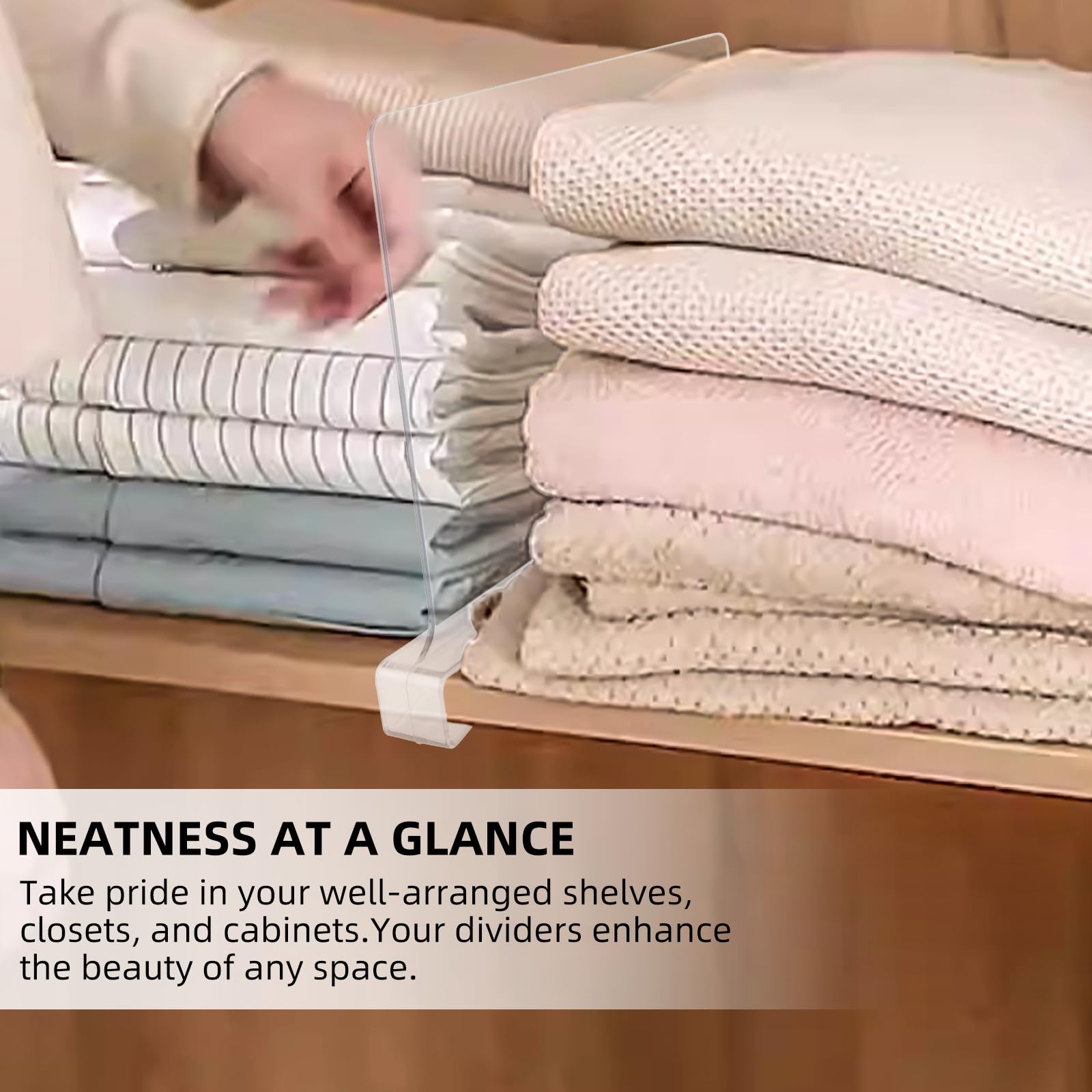 Divisori Scaffali Acrilico 30x20cm - 4 Pezzi Organizzazione Armadi Trasparenti - Foto 5