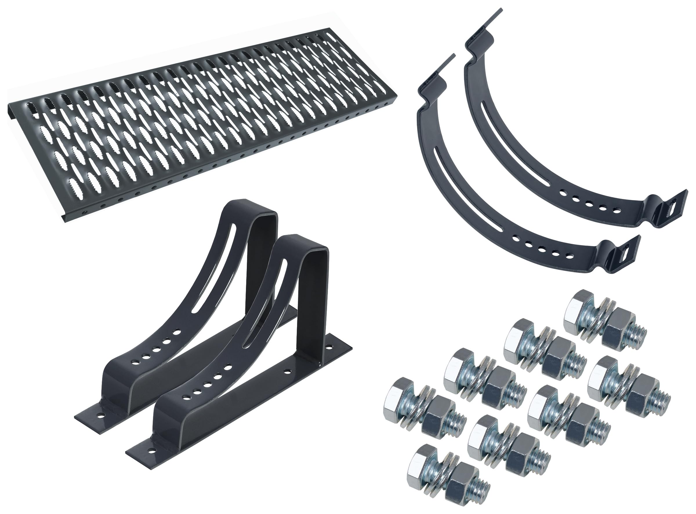 Gradino da Tetto per spazzacamini - Pedana per tetto 60 cm completa per tetto piano con copertura piatta (RAL 7016 – Antracite)