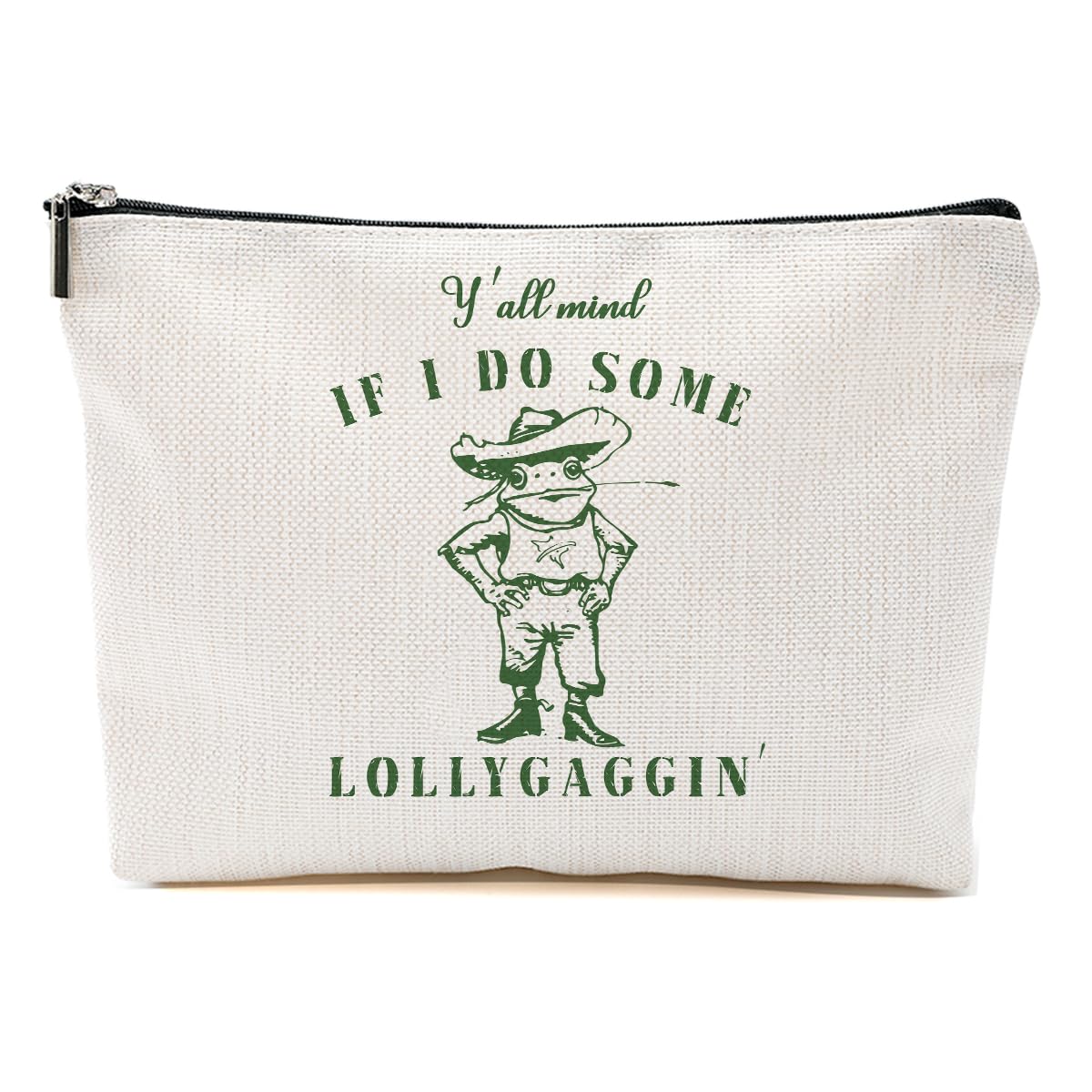 Frog Gifts Funny Gifts Retro Farmer Frogs Makeup Bag Cute Country Stuff Humor Meme Toiletry Bag Cosmetic Bag for Christmas Thanksgiving Birthday Frog