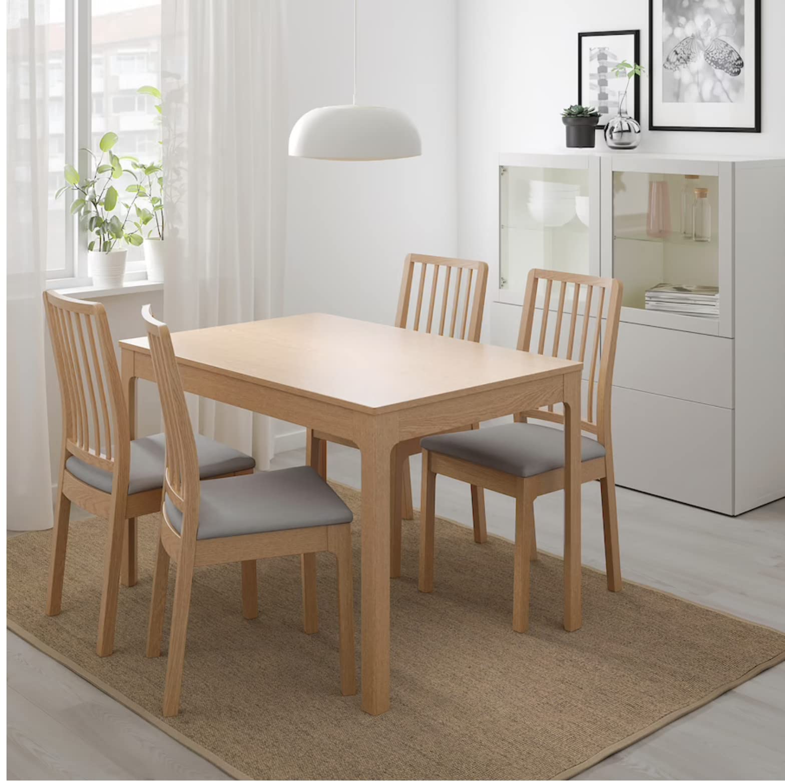 1CLIQKART EKEDALEN Extendable Table, oak120/180x80 cm (47 1/4/70 7