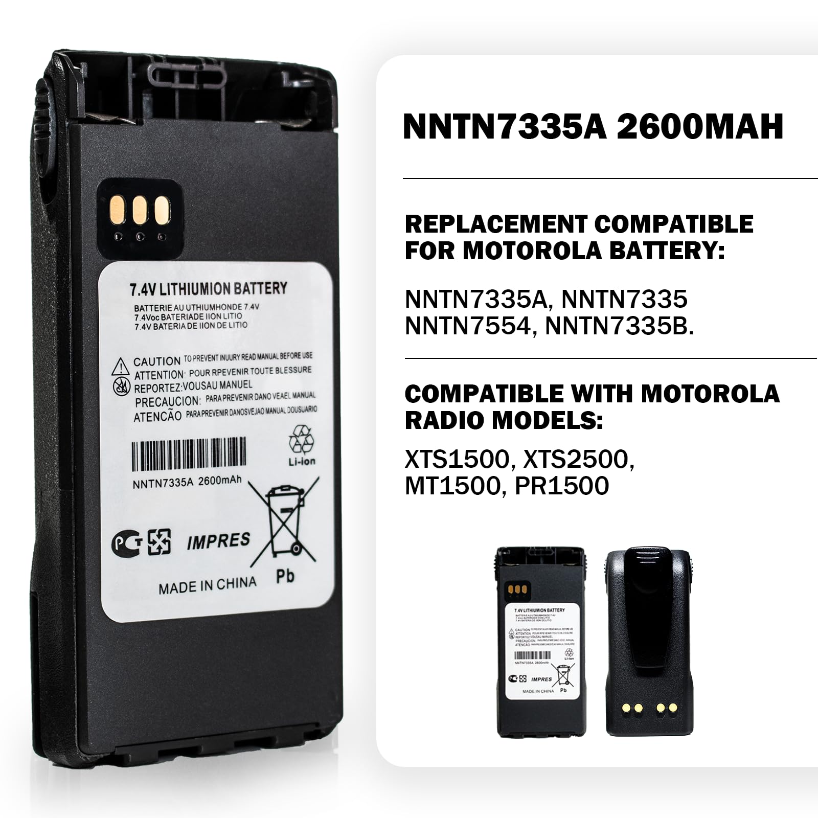 Amazon.com: Teseko 5 Pack NNTN7335A 2600mAh 7.4V Li-ion