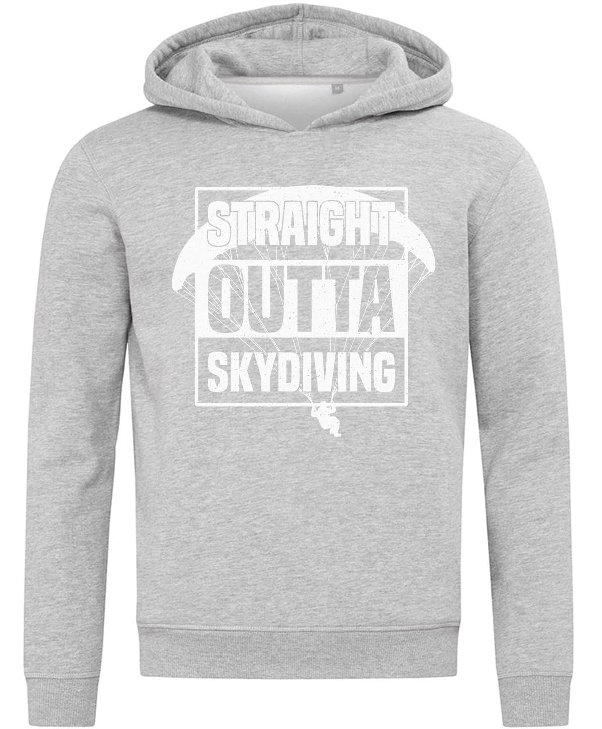 Straight Outta Skydiving biała bluza z kapturem z logo bluza z kapturem mieszanka bawełny szara