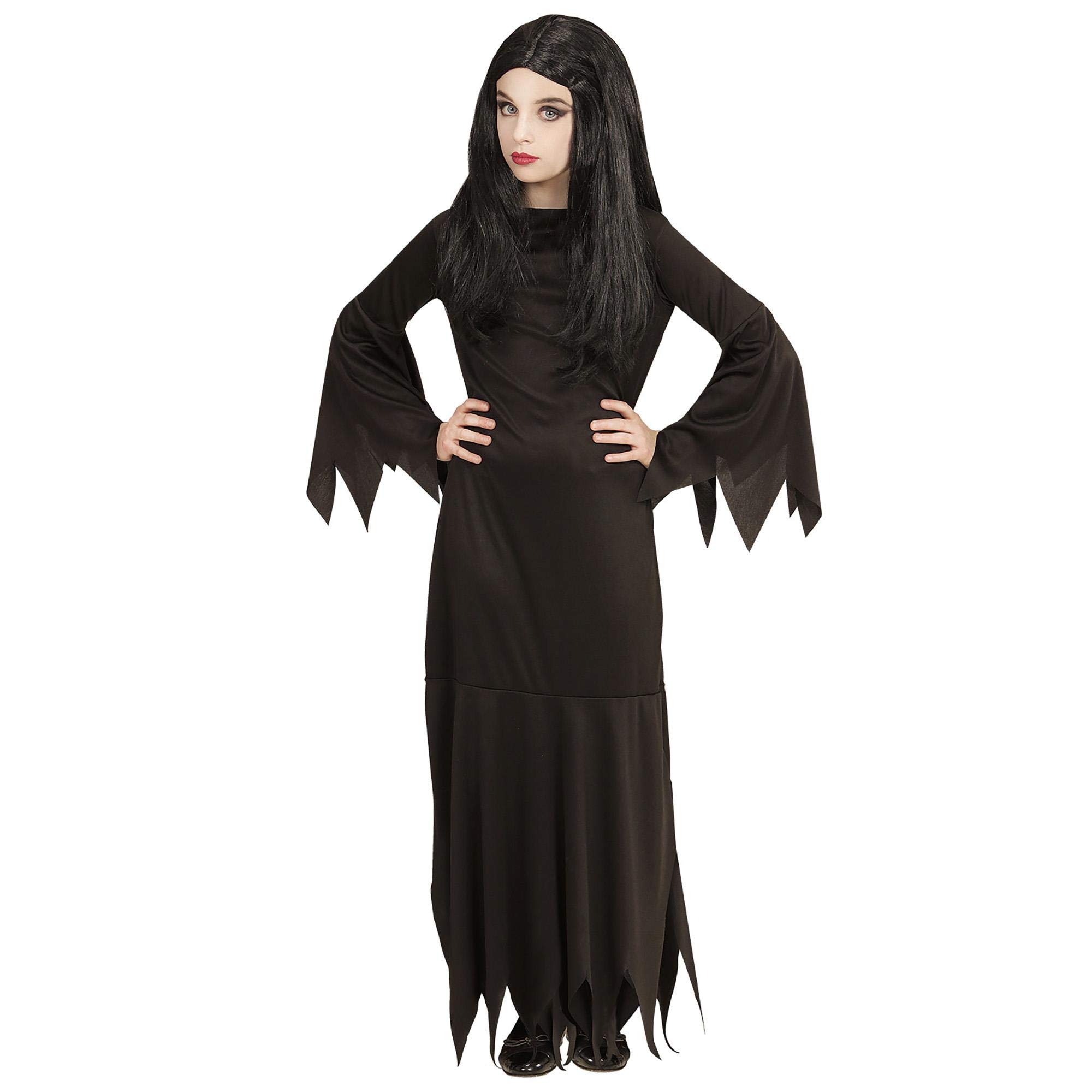 W WIDMANN MILANO Party Fashion - Dark Women's Costume for Girls, Gothic, Horror, Trick or Treat, Halloween, Carnival, Theme Parties, Size 128 cm / 5-7 Years