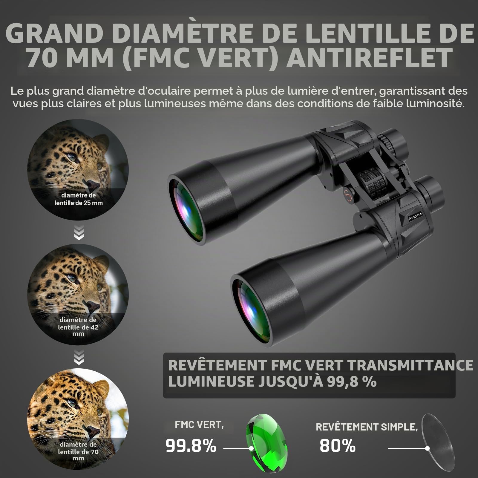 Jumelles Haute Puissance 18x70 pour Adultes - Jumelles d'Extérieur et d'Astronomie à Grande Ouverture pour Observation à Longue Distance avec Adaptateur pour Smartphone et Trépied
