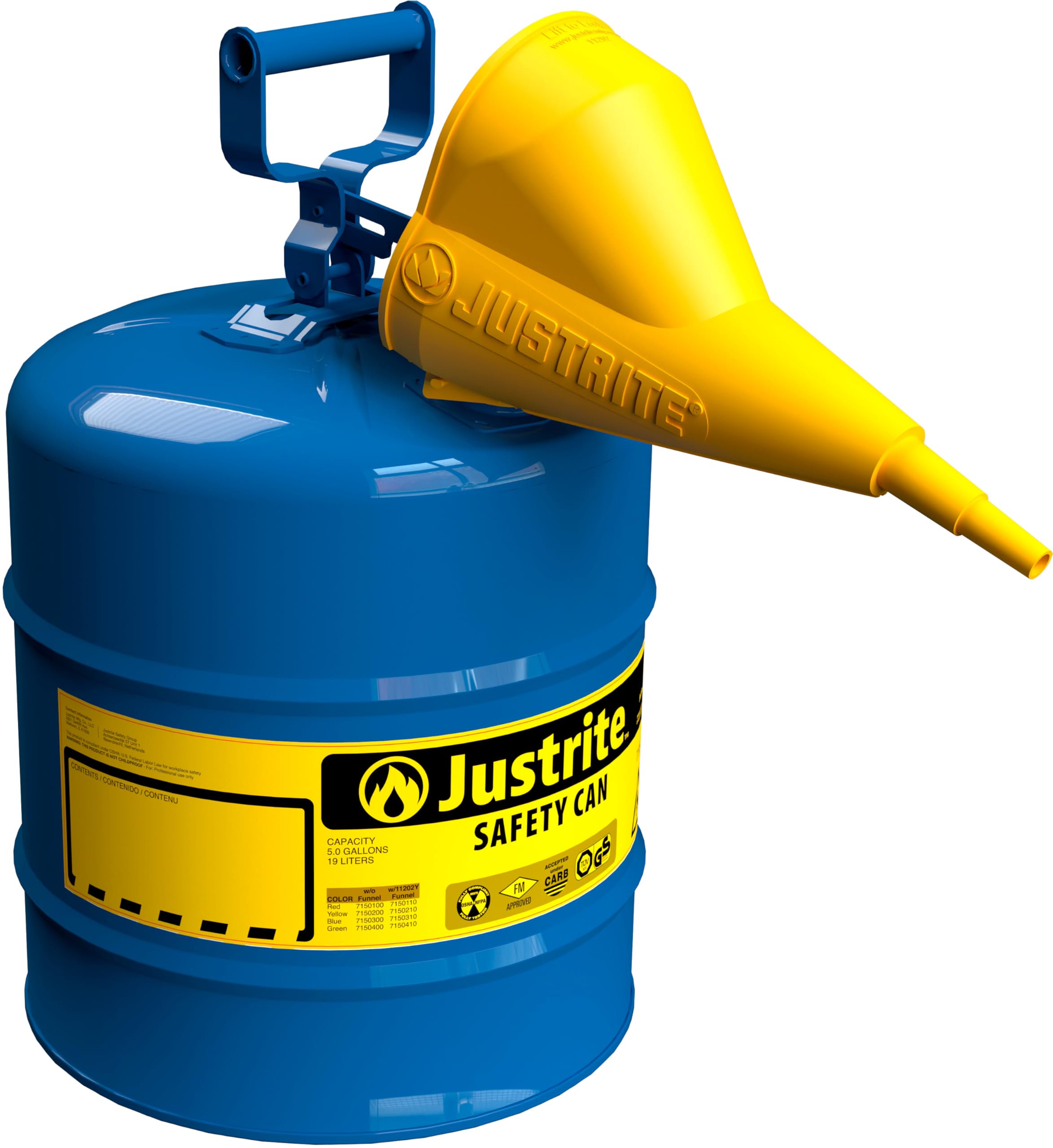 Typ I Stahl Sicherheit können für flammables, mit Trichter, 5 l (19L), S/S FLAME Arrester, self-close Deckel