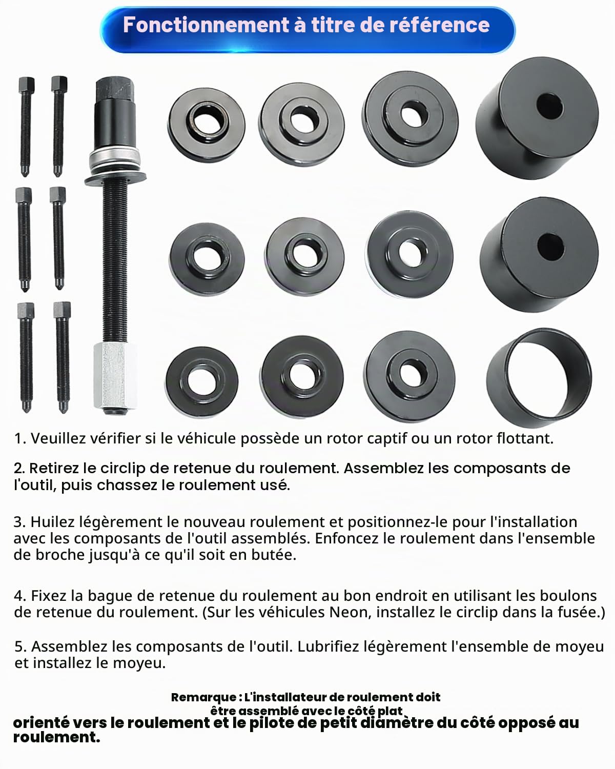 ATPEAM Extracteur Roulement 19 Pièces, Kit Arrache Roulement Moyeu
