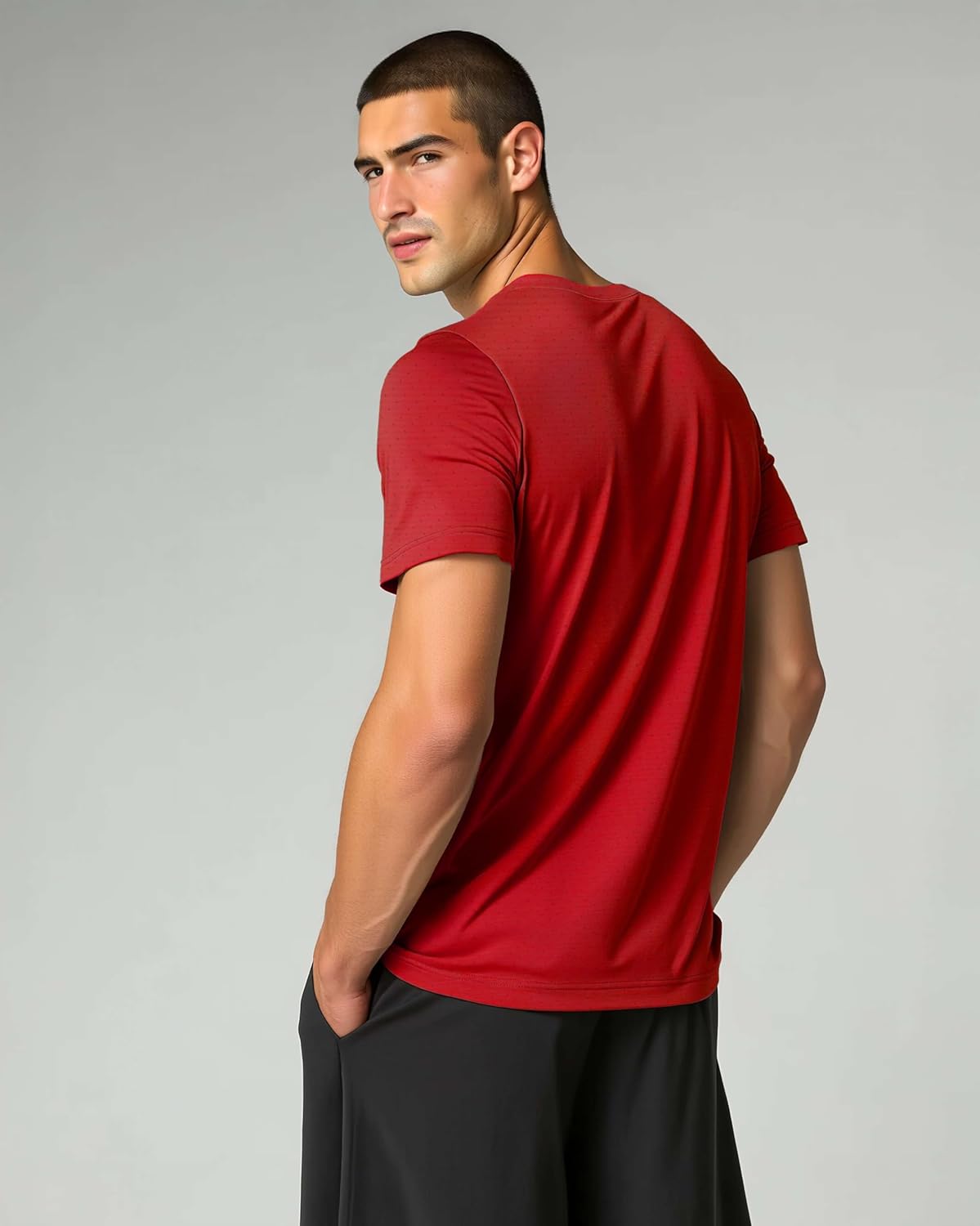 Real Essentials 5 Pack: Men’s Breeze Tech Crew Neck Workout T-Shirts Moisture-Wicking Athletic, Gym Shirts (Big and Tall)