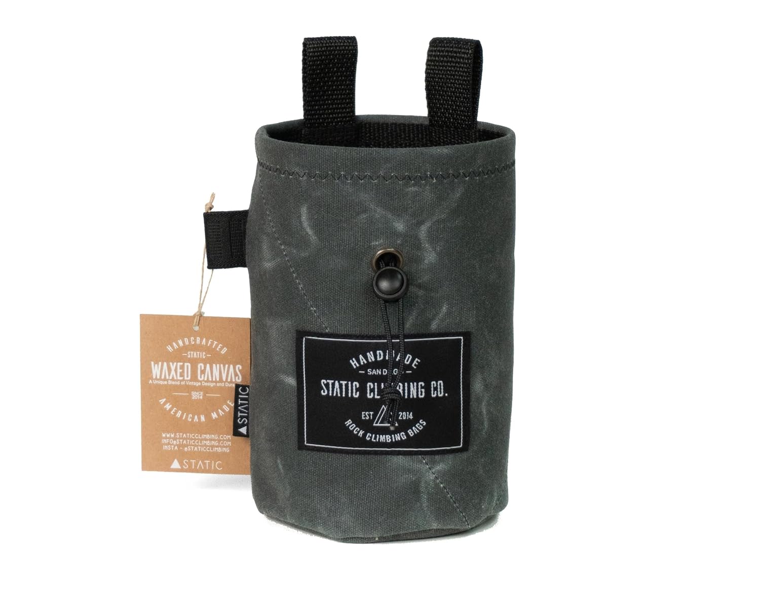 STATIC Waxed Canvas Chalk Bag GUNPOWDER Handmade Products