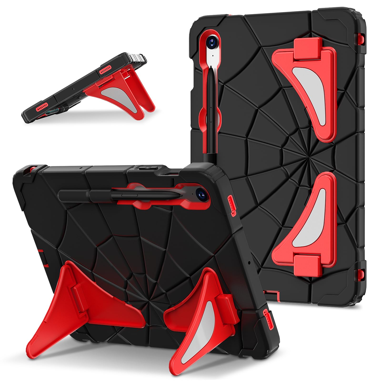 Funda resistente para niños para Samsung Galaxy Tab S10 Lite de 10.9 pulgadas 2025 SM-X400/X406B/S10FE con soporte dual y porta S Pen, funda resistente de PC+silicona a prueba de golpes para