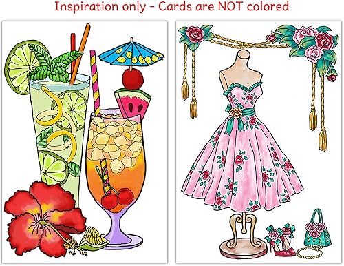 Miniatura 7 de Art Eclect Tarjetas de felicitación para colorear para adultos, cumpleaños, aniversario y cada ocasión (10 tarjetas con 10 diseños únicos diferentes