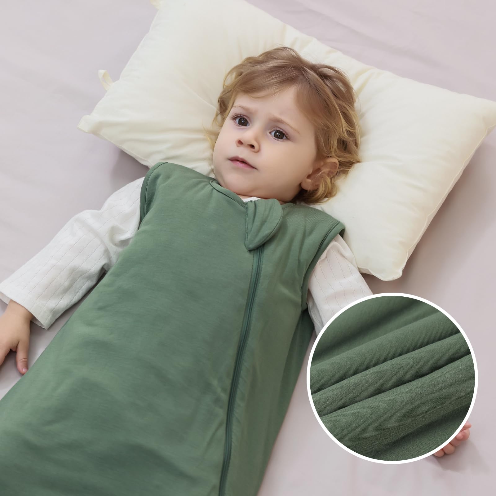 Mosebears Sacco nanna invernale per bambini 2,5 tog,Sacco Nanna Neonato in fibra di bambù, morbidissimo e caldo(6-18 mesi)