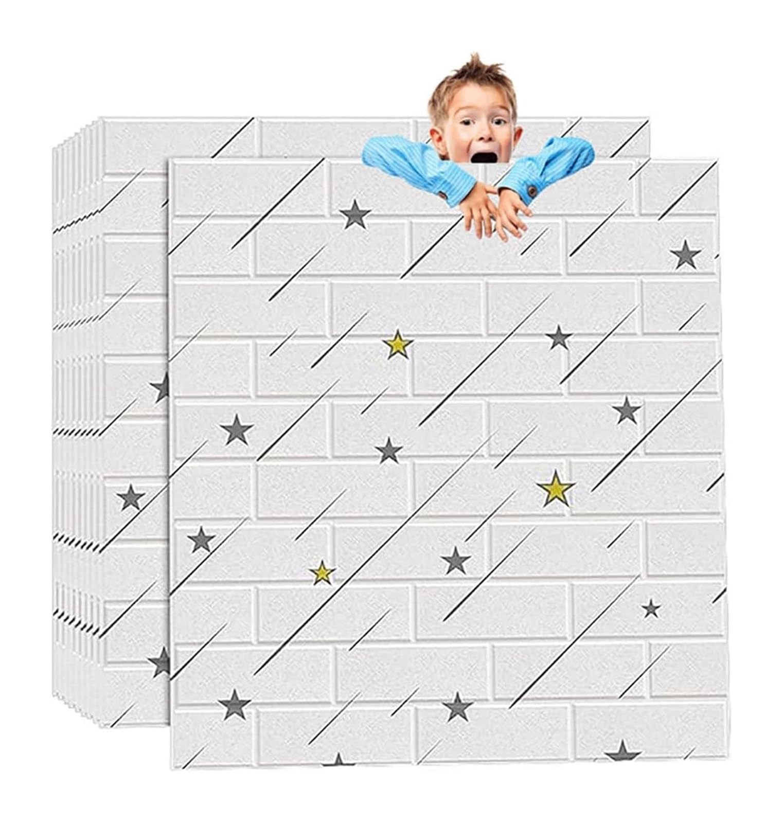 Uoxhfdh Wit Wall Panel，3D Wallpaper Stick And Peel For Tv,3D Self Adhesive Tiles(Wit)