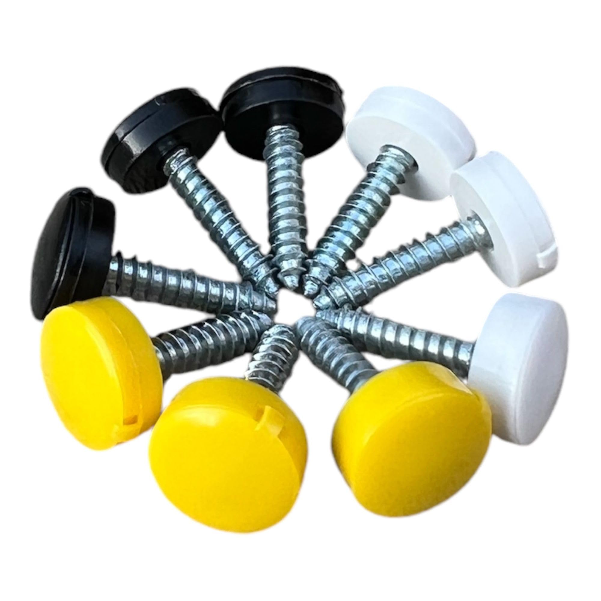 25pcs. Number plate security screws Blue Yellow White Black CAPS HINGED FIXING Kit