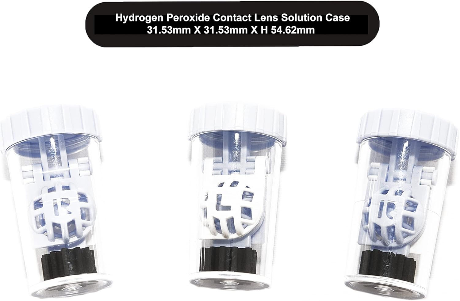 SPORTS WORLD VISION Hydrogen Peroxide Contact Lens Case (3 Pieces) Easy to Carry Vented Universal Protective Case, Barrel Shaped Contact Lens Cleaning Container for Everyday Use : Health & Household