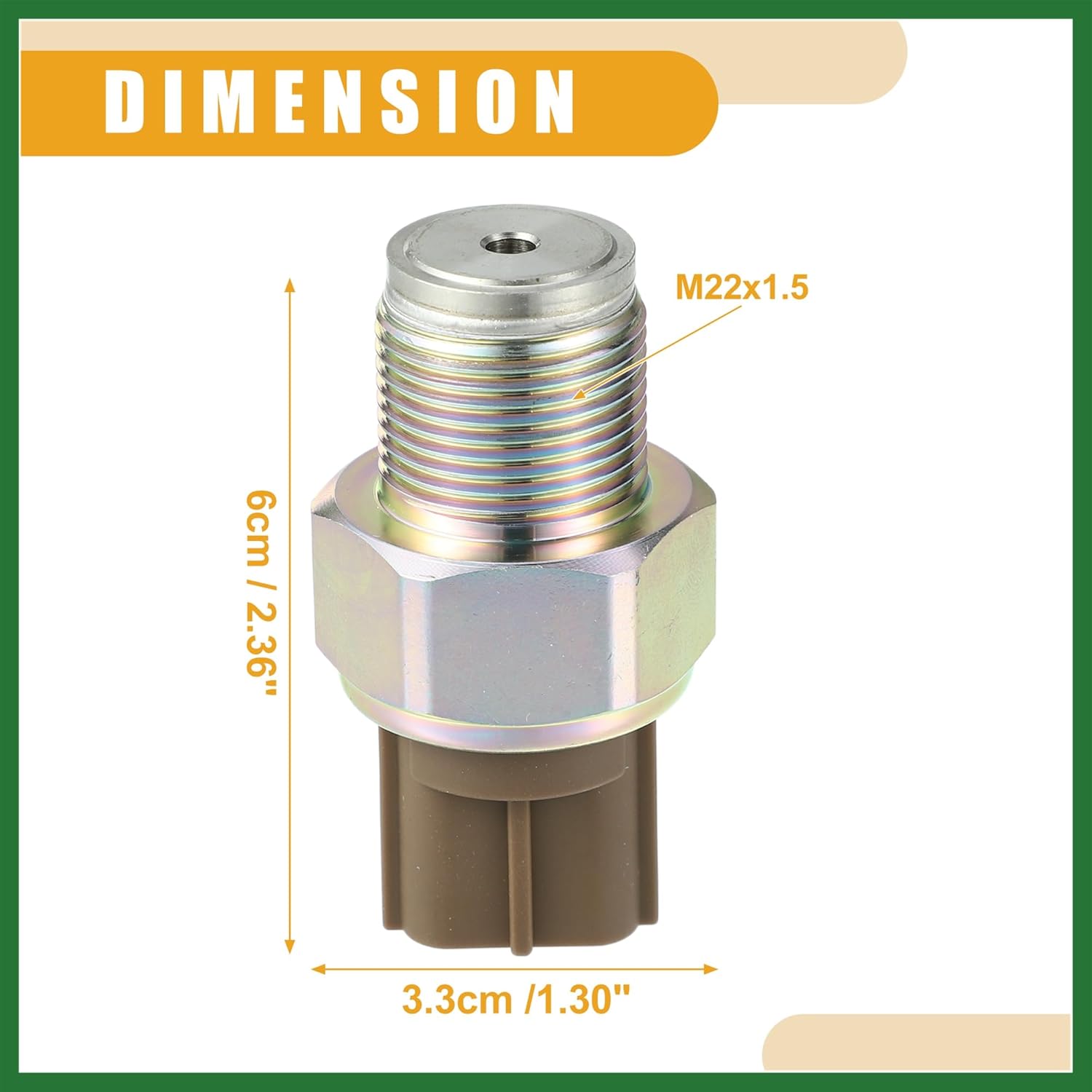 Motoforti Fuel Rail Pressure Sensor No.8981197900 - Car Fuel Injection Pressure Sensor Regulator - for Isuzu NPR 03-07 5.2L for Nissan Pathfinder Metal ABS Bronze Tone - 1 Pc Long-lasting