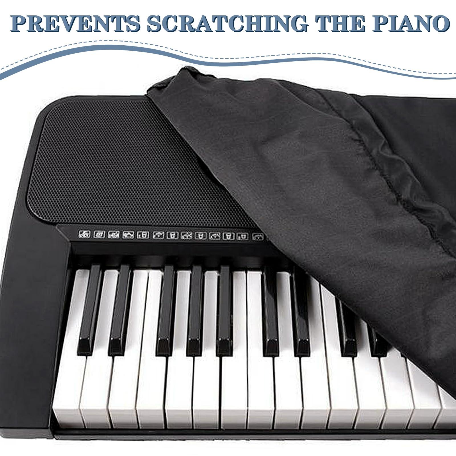 Protective Keyboard Dust Cover - Electric & Electronic Piano Anti-Dust Cover, Black, piano keyboard dust cover 88 key - Image 4