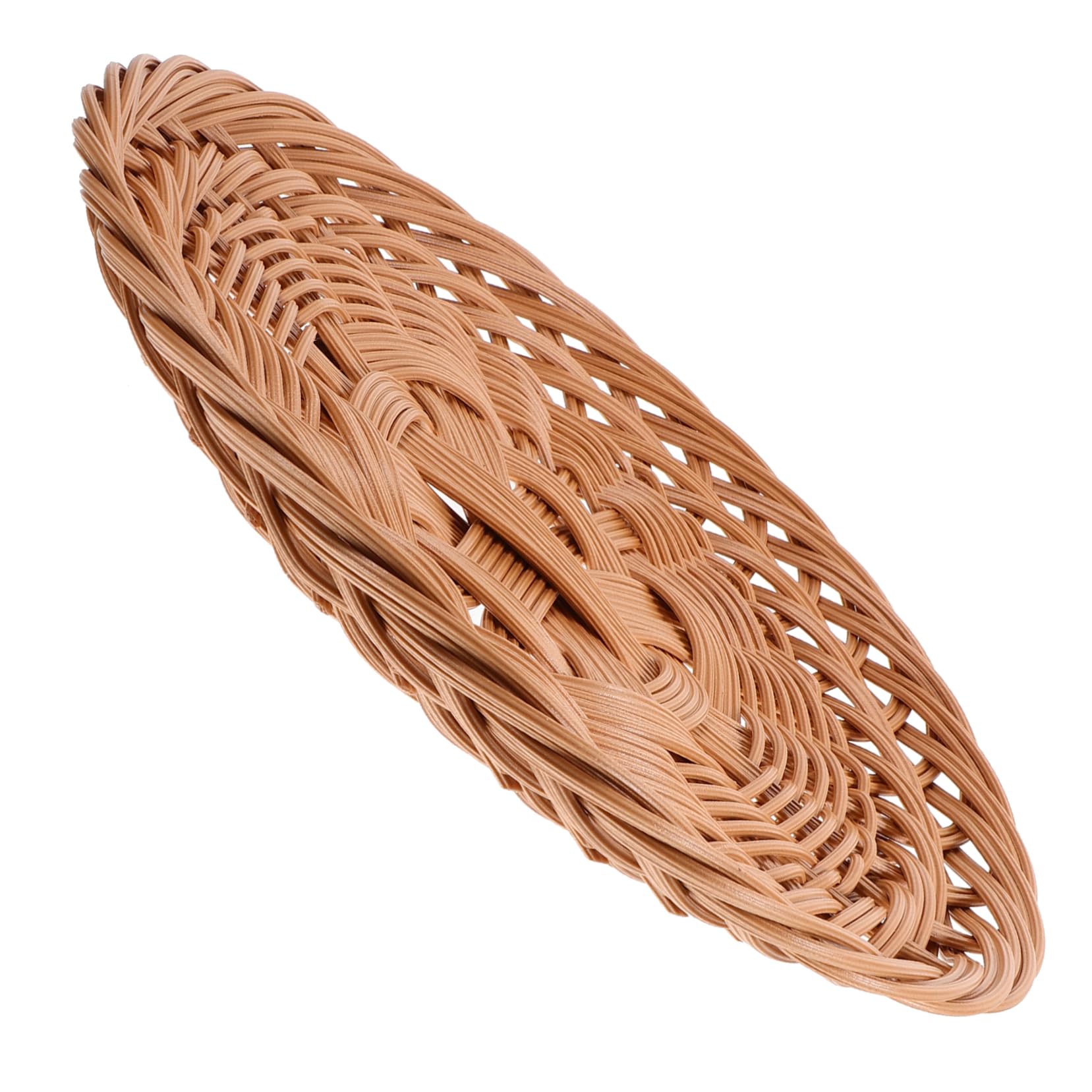 Cabilock Woven Snack Serving Dish Imitation Rattan Storage Tray for Dried Fruits Nuts and Gadgets Design Lightweight and Multi Functional for Home Office and School Use