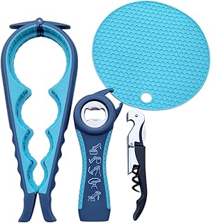 Glasöffner Set 4-teilig – Rutschfester Griff – Einfaches Öffnen für Senioren & bei Arthritis – Für Gläser, Dosen, Wein- & Flaschen – Ergonomischer Küchenhelfer