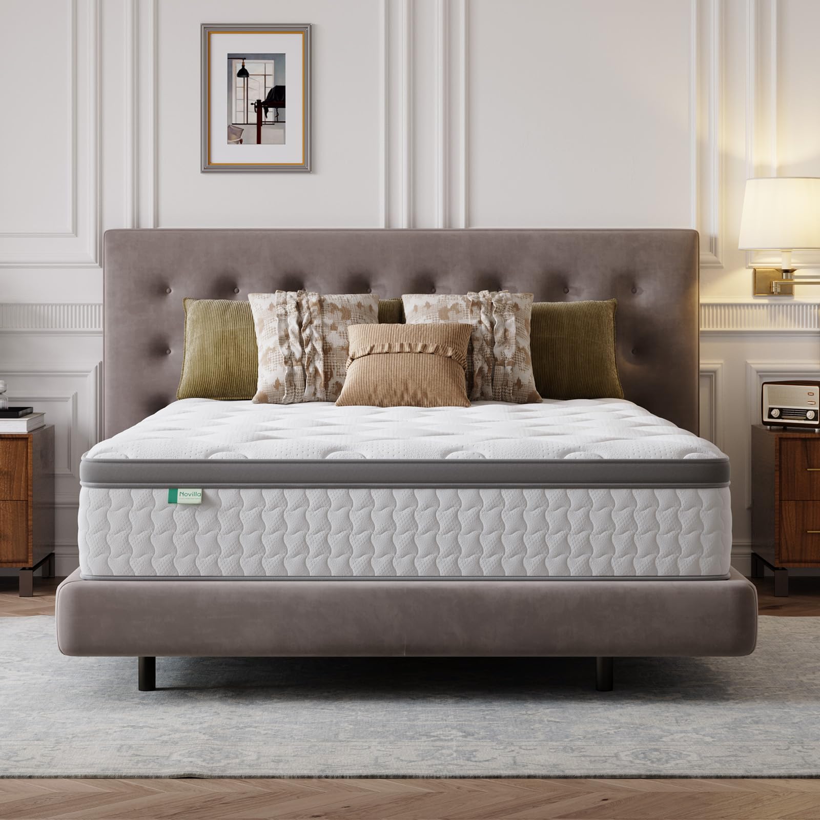 Novilla 2FT 6 Small Single Mattress Medium Firm, Hybrid Pocket Sprung Mattresses for Support & Comfort, Soft Oeko-tex Fabric and CertiPUR-US Foam, Mattress in a Box, 75x190x25cm