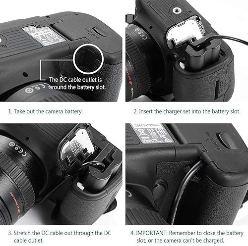 FocusFoto ACK-E6 Kit de adaptador de corriente de CA para Canon EOS R 80D 70D 60D 60Da 6D 7D 7D Mark II, 6D Mark II, 5DS, 5DS R, 5D Mark II, 5D Mark