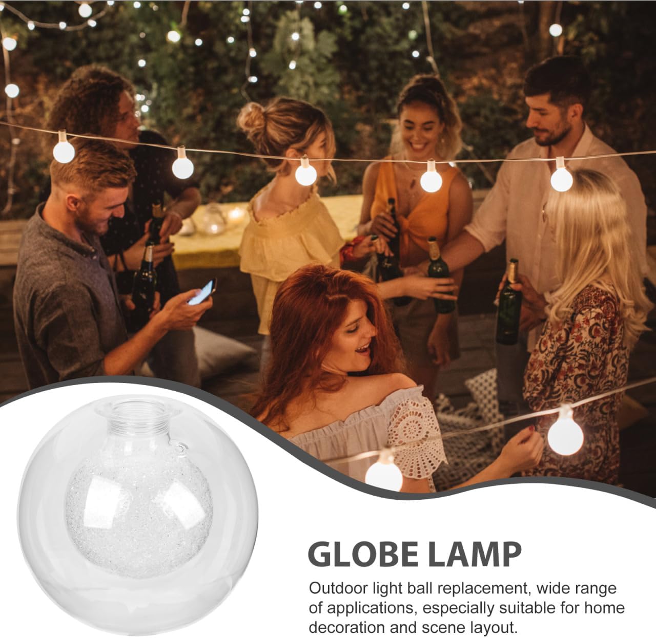 Angoily G9 Glass Lamp Shade Replacement Double Layer Transparent Globe Light Cover 3.9 Inch Ceiling Lamp Shade for Home and Outdoor Decoration