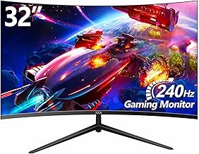 32 Inch Curved Gaming Monitor 240hz,1K 1080P Computer PC Monitor with 1500R |1ms (GTG) | HDR 600|Curved|122% sRGB|DP/HDMI|VESA|FreeSync & G-Syn,Mount Business, Office, Casual Gaming Monitors