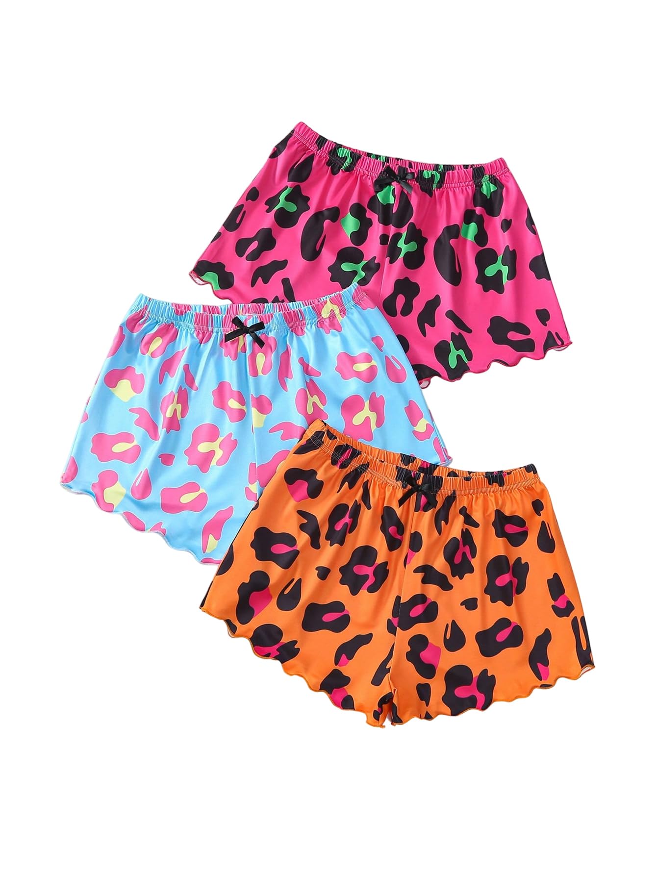 GORGLITTER Women's 3 Pack Pajama Shorts Plaid Gingham Checkered Cute Comfy Christmas Sleep Pj Shorts