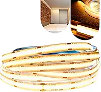 Fita Cob Super Led 5 M 320led/m 12v Ip20 Alto Brilho + Fonte (Branco Quente)