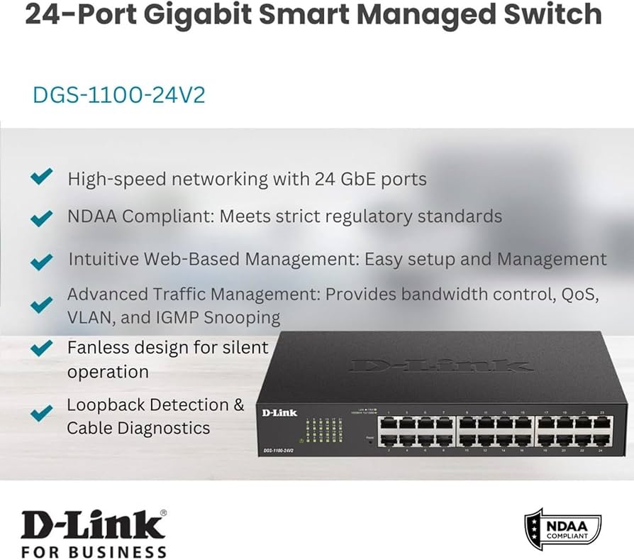 D-Link DGS-1100-24V2 新品 DGS-1100-24V2 24-Port Gigabit Smart Managed Switch | D-Link