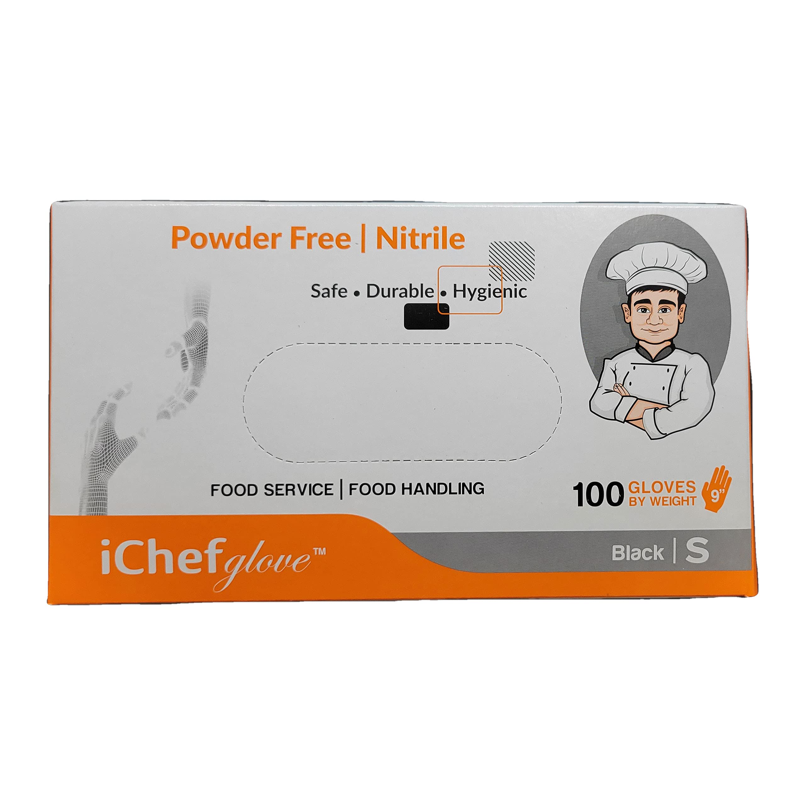 iChef Handschuhe, Nitrilhandschuhe, puderfrei, Größe M, 100 Stück