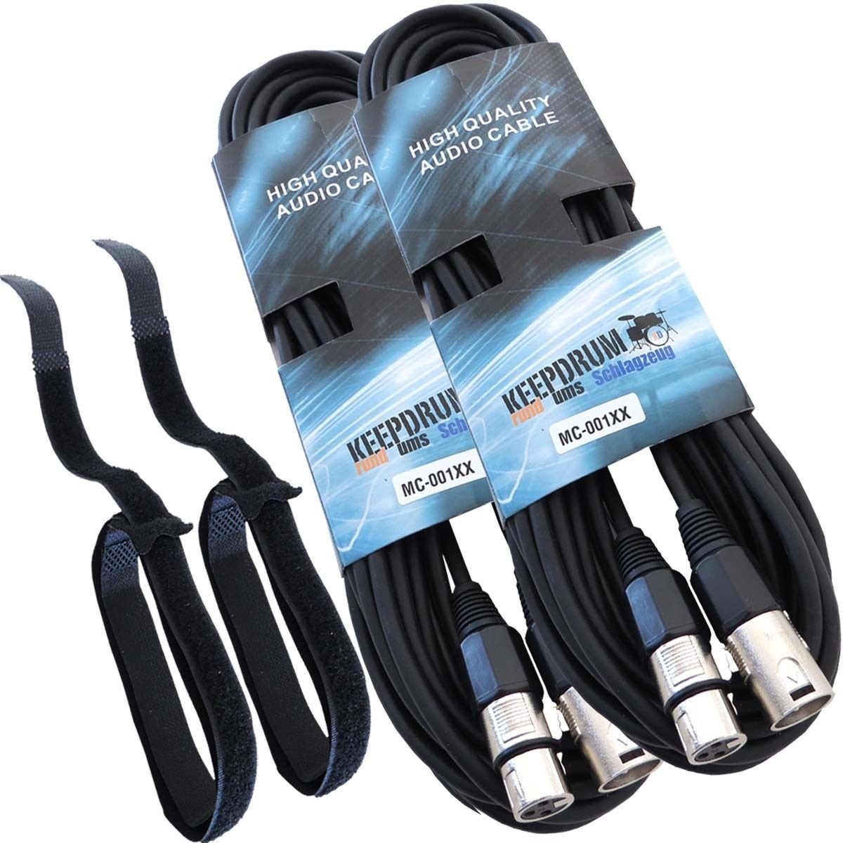 2 x MC de Keepdrum 001 x x 15 m Cable de Micrófono Balanceado 1 x XLR Male1 x XLR Female