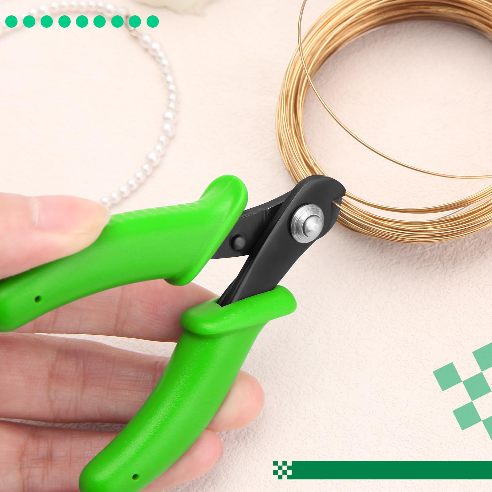 SPEEDWOX Pince coupante de fil à mémoire de forme avec mini pince à ressort, pince coupante de fil à mémoire de forme de 7,6 cm pour la fabrication de bracelets, le perlage, les loisirs créatifs