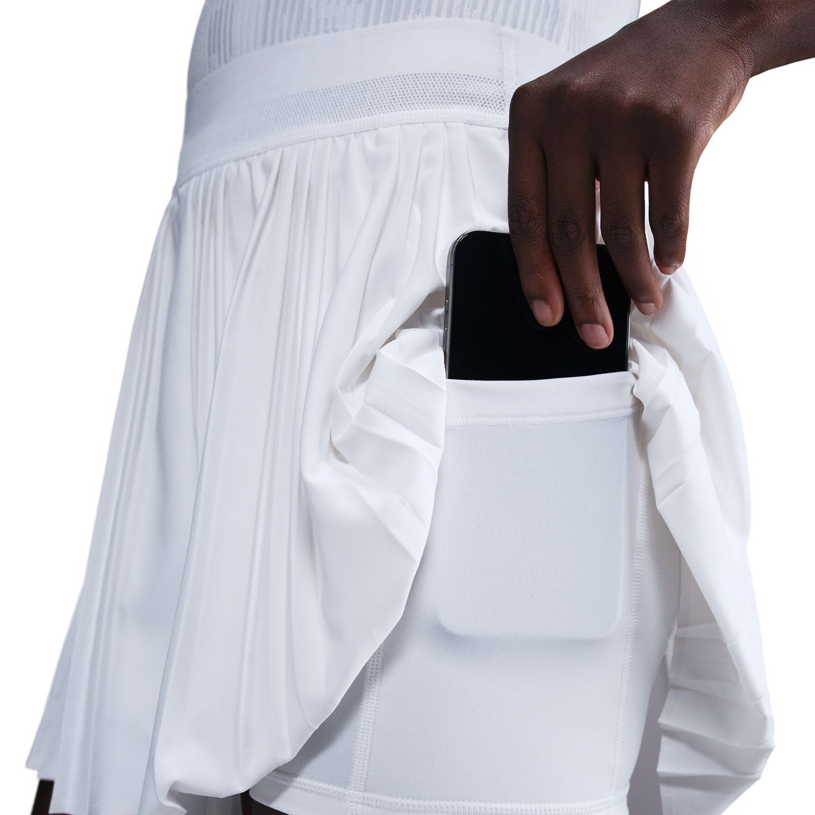 Nike Court Ace Advantage FZ6512-100 Falda Plisada de Tenis de Talle Alto (Mujer), Blanco/Blanco, FZ6512-100, S