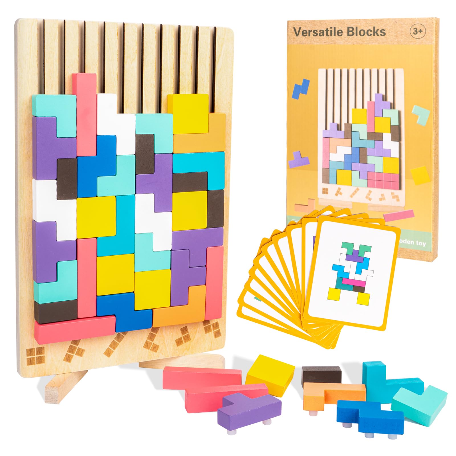 VORHOT Tetris Wooden Game Montessori Toy