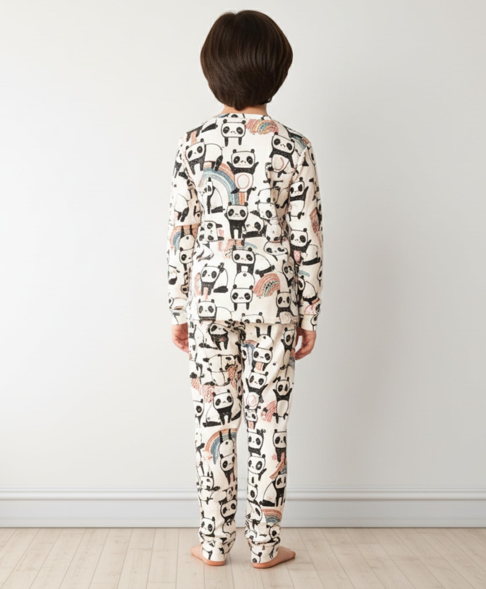 ANTHRILO Cotton Panda Long Sleeves Boys Pyjama Set - White, 9-10 Years - Image 4 thumbnail