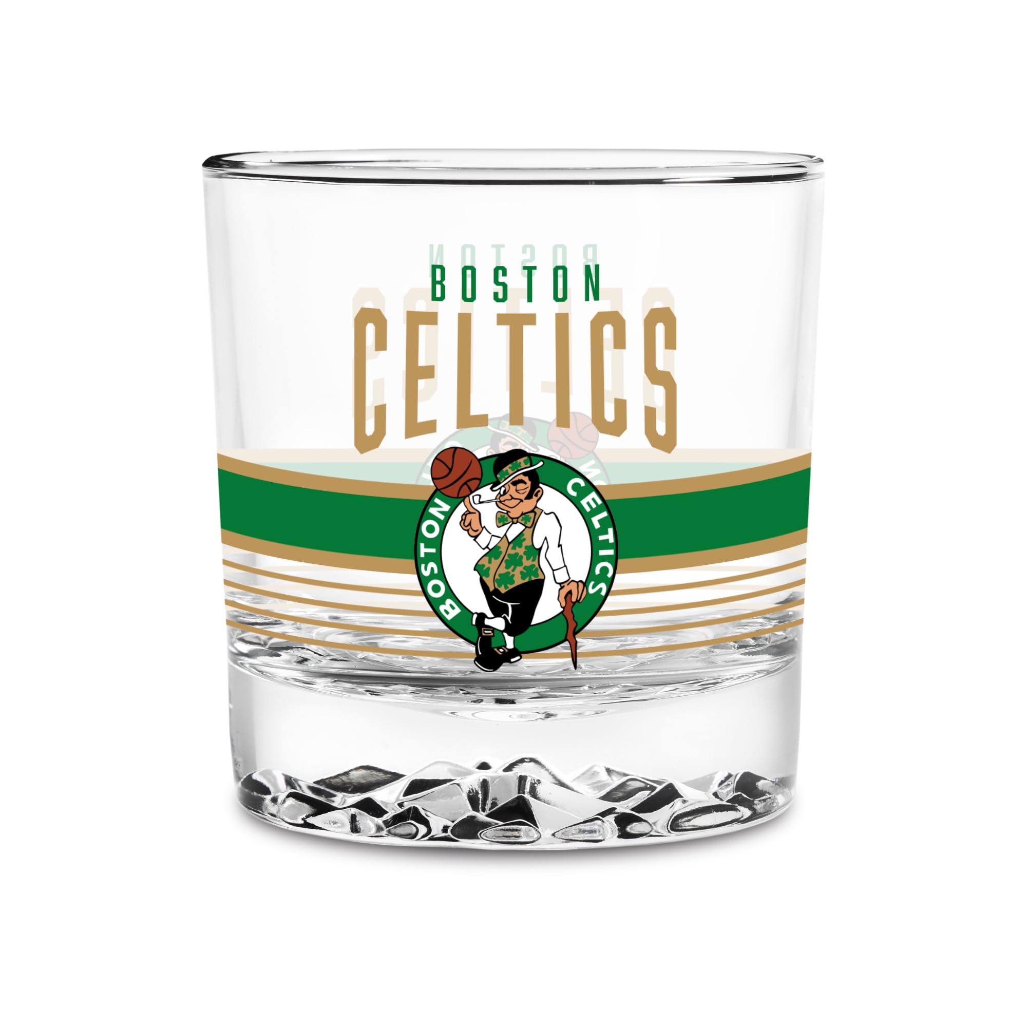NBA Basketball 11.5oz Rocks Glass – Heavy Base Clear Glass Tumbler, Durable Whiskey Cockt…