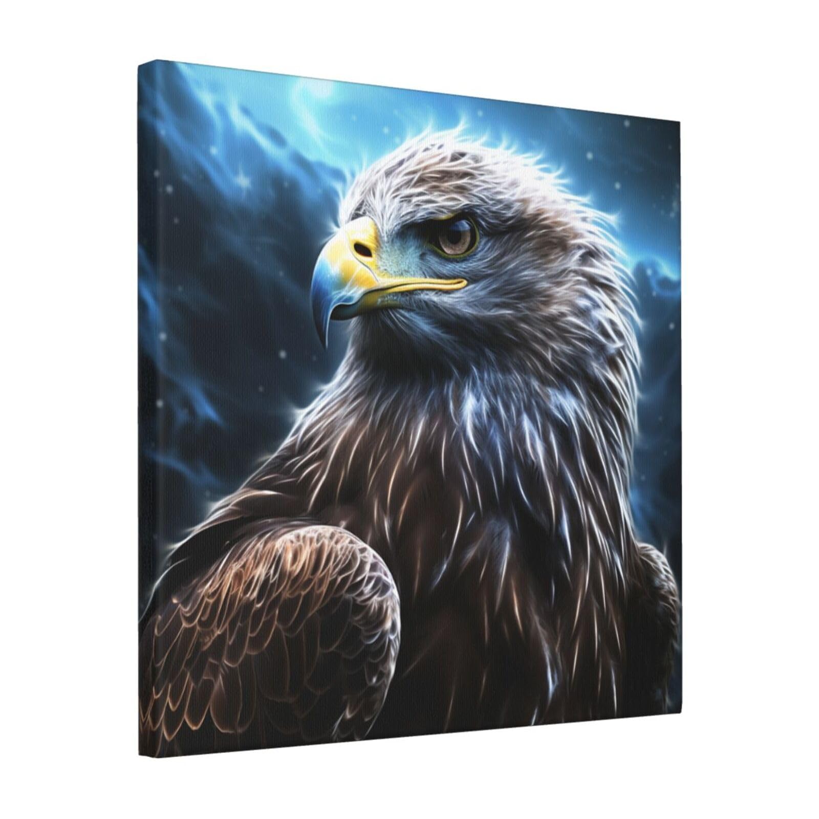 FodPand Night Sky Eagle Canvas Wall Art for Living Room Wall Decor 16"x16" Modern Artwork Painting Pictures Hanging Canvas Prints Aesthetic Wall Art for Bedroom Bathroom Office Wallart Decor