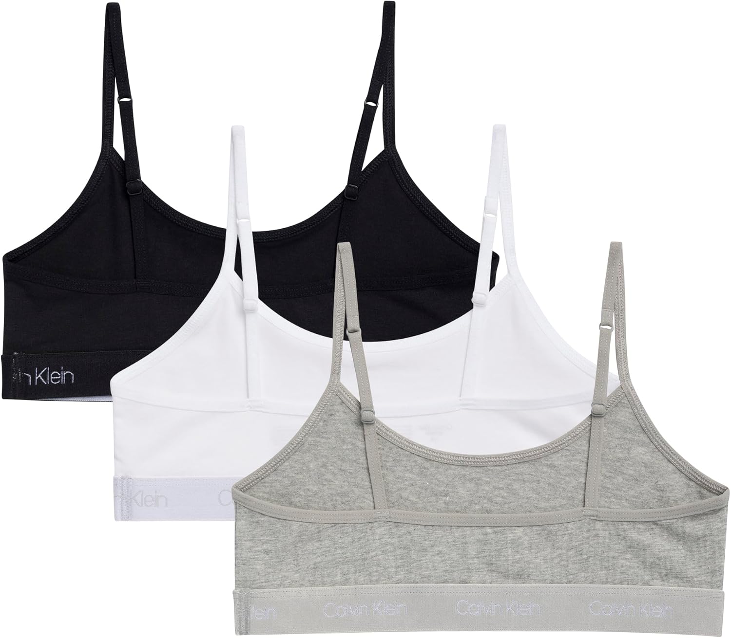 Calvin Klein Girl's Cotton Crop Cami Bralette 3 Pack - Image 2