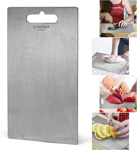 Lixada 1.8MM Thick Titanium Cutting Chopping Board Lightweight for Home Kitchen 