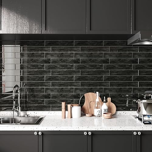 Miniatura 2 de CRE8TIVE 4 hojas de calcomanías autoadhesivas 3D de 12 x 12 pulgadas para despegar y pegar contra salpicaduras para cocina, dormitorio, chimenea