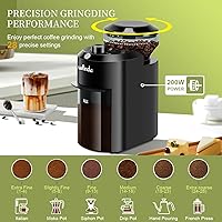 Vista 2 de Wancle Electric Burr Coffee Grinder - Adjustable with 28 Precise Grind Settings for 12 Cups - Professional Coffee Bean Grinder (Plastic, Black)