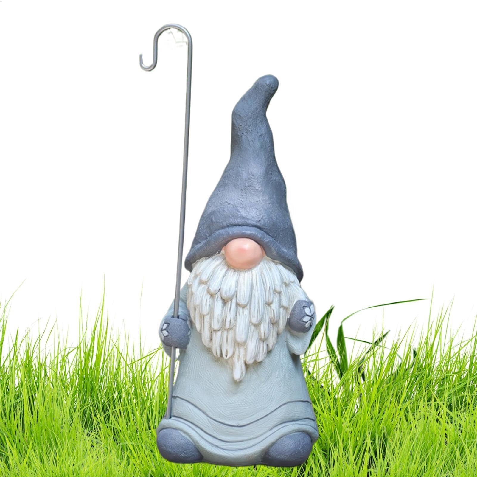 Tqcplfdiddo Gandalf Trumpet + Iron Hook Garden Gnomes,Resin Garden Decor Gnome Statues For Outside | Gnome Statue Outdoor Decor, Gnome Figurine For Outside Indoor Patio Lawn Yard Porch Shelf Bookshelf Decoration