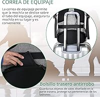 Vista 7 de MATEIN - Mochila de viaje para laptop, mochila empresarial antirrobo, delgada, resistente, puerto de carga USB, impermeable, para universidad o Gris