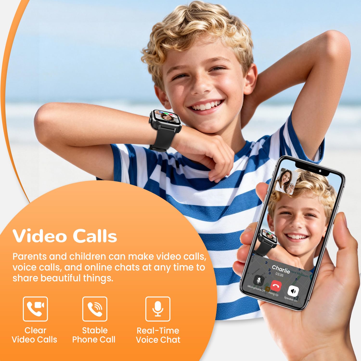 RUXINGX Montre Connectée Enfant avec GPS et Telephone Smartwatch 4G (Noir) | Appel Vidéo, Appel, SOS, Mode Classe, Podomètre, Appareil Photo, IP68 Étanche, Cadeau pour Garçons Filles