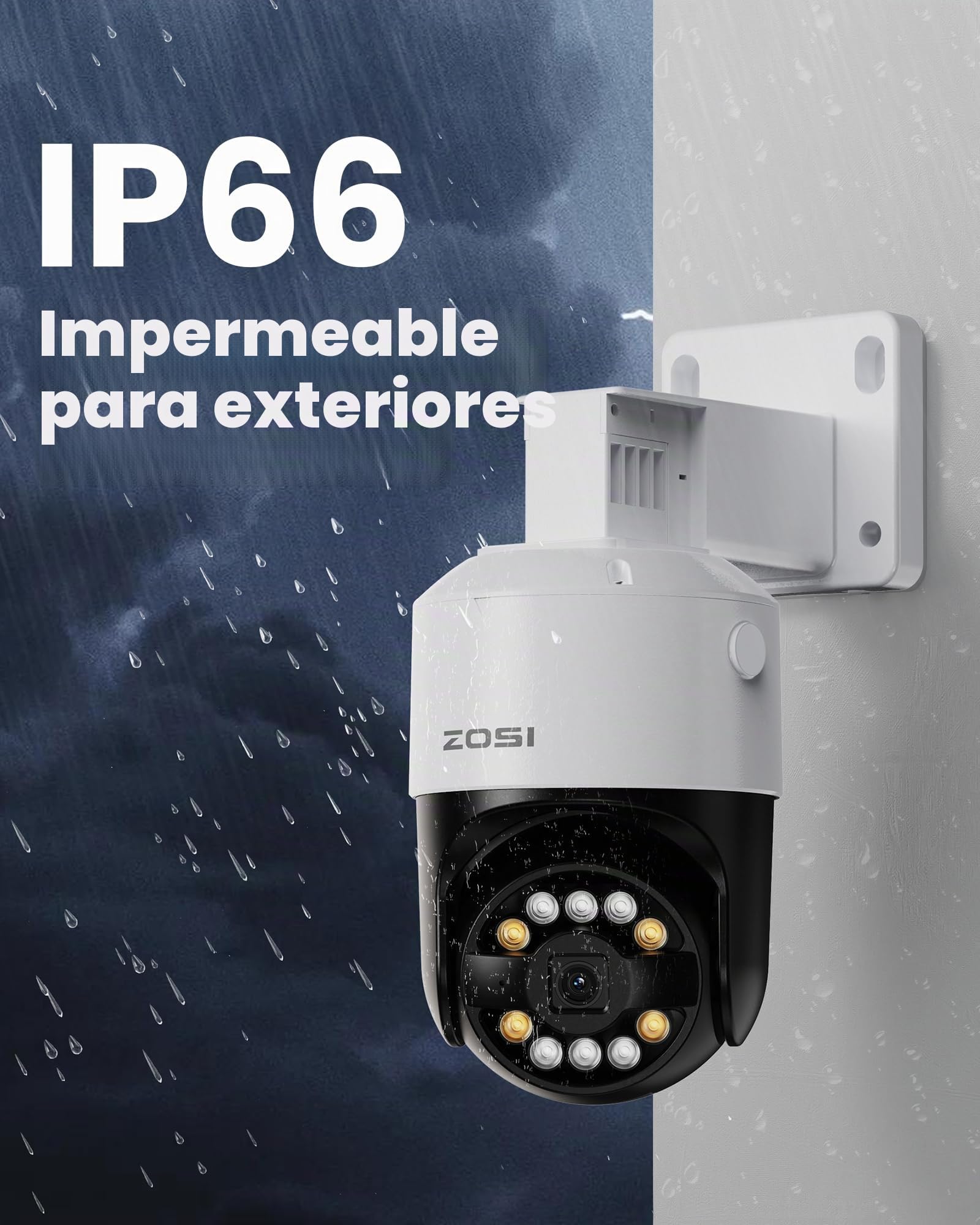 ZOSI 5MP Cámara Vigilancia Seguridad PoE Exterior Pan/Tilt, Detección y Seguimiento de Persona, Visión Nocturna, Cámara Adicional para ZOSI Sistema NVR PoE