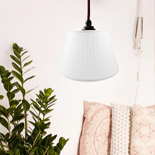 Miniatura 6 de PRETYZOOM Pantallas plisadas medianas para lámpara de mesa, lámpara de pared, luces de pie, cubierta de lámpara de lino blanco, pantalla de repuesto