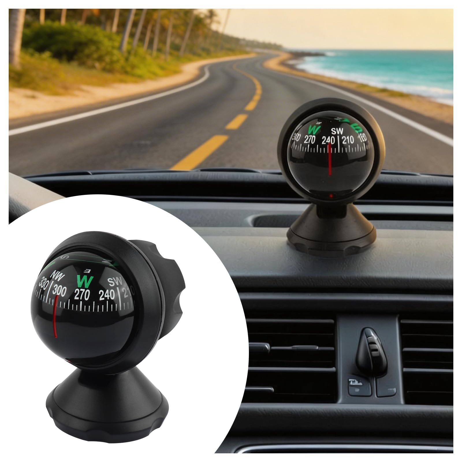 Photo 1 of 2026 Upgraded Car Compass Dashboard,Adjustible Ball Compass for Car Dashboard with Night Vision,Universal Dashboards Compasses for Cars Interior Accessories Fit Most Vehicles
