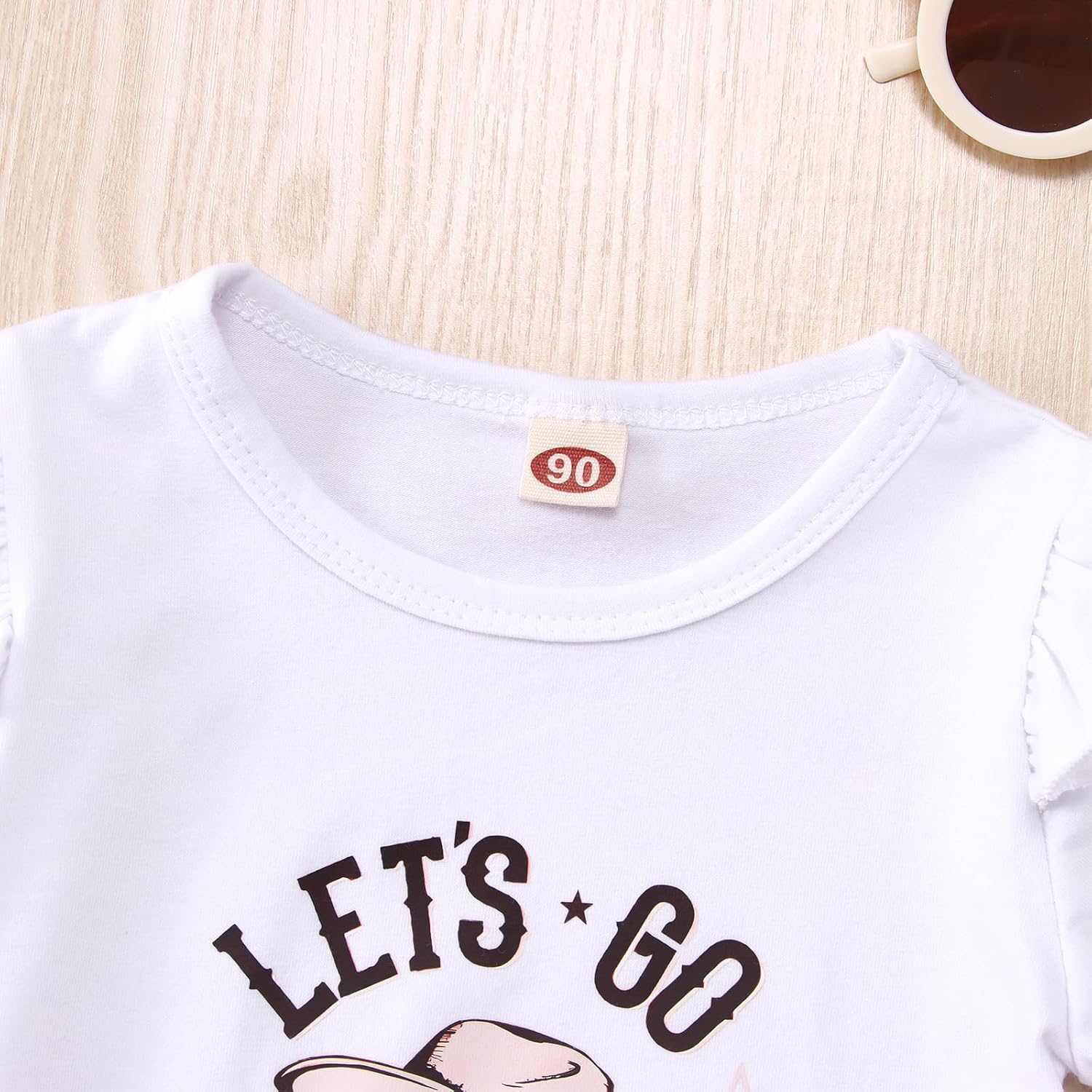 Toddler Baby Girl Bell Bottom Outfit Set Western Cowgirls Short Sleeve Tee+Boho Flared Pants 2pcs Summer Clothes - Image 3