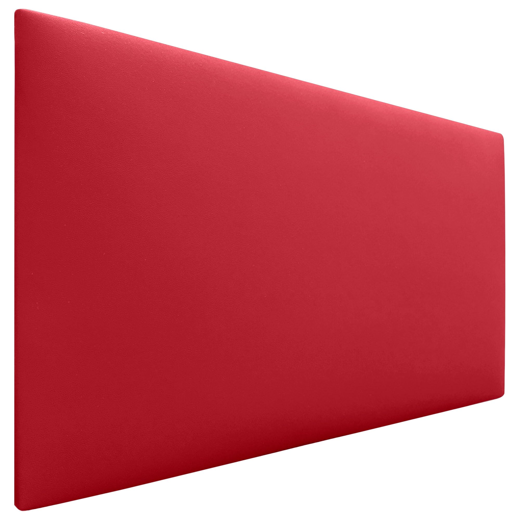 DHOME Cabecero Tapizado Liso de Polipiel Altura 70CM Grosor 4cm y 8cm para Pared Acústicos Cabeceros Cabezal Absorbentes Cama Dormitorio (Polipiel Rojo, 90cm, Grosor 8cm)